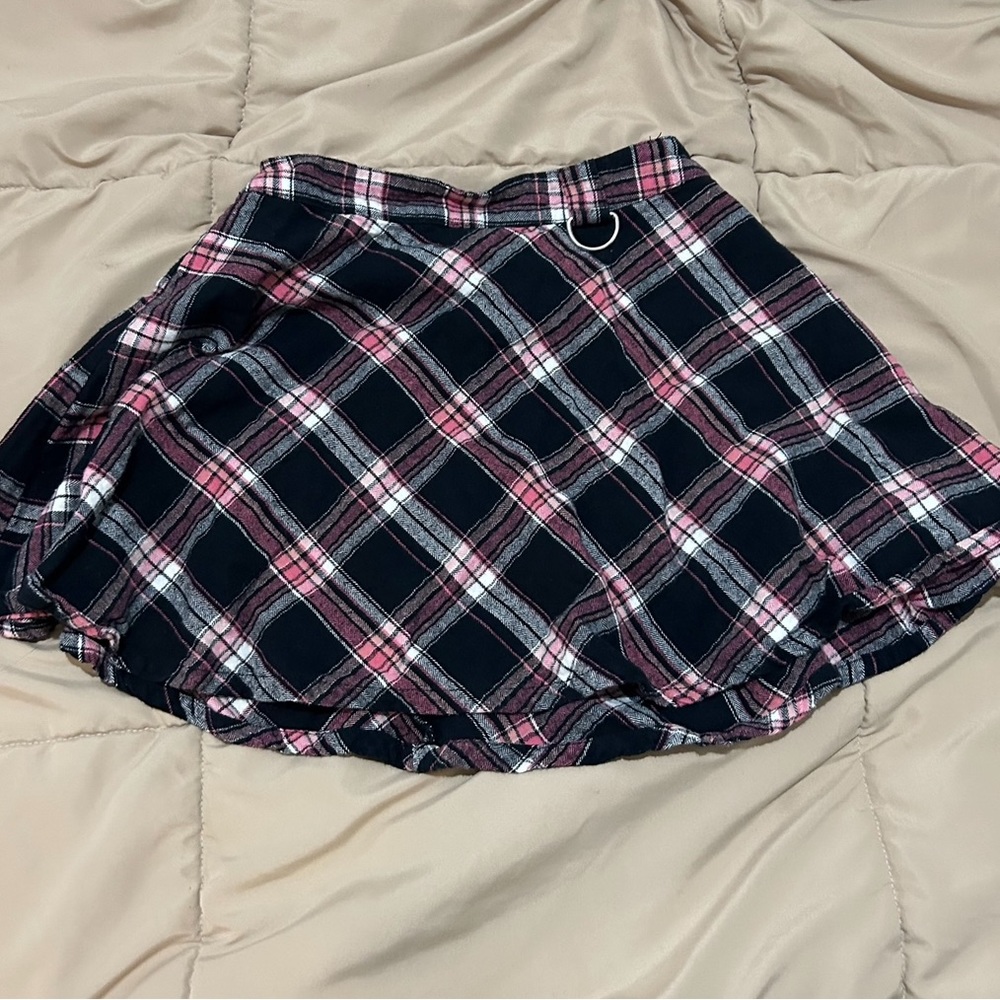Forever 21 Pink Black Plaid Skirt